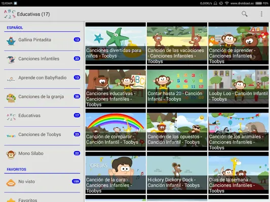 Videos Infantiles android App screenshot 1